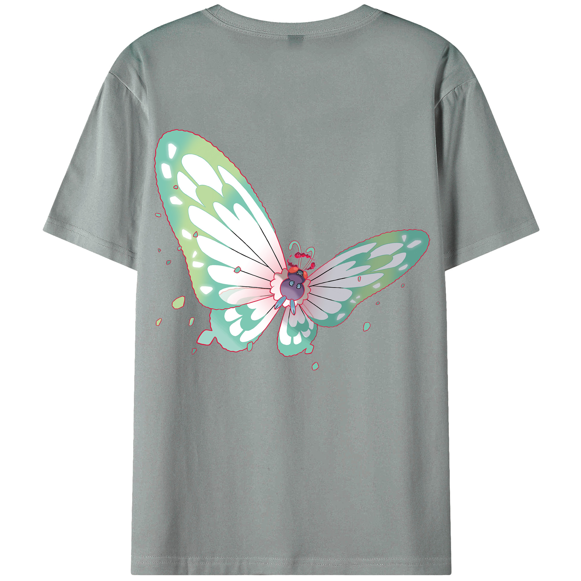 （画像用） ポケットモンスター Pokémon 綿100％ メンズ半袖Tシャツ（バックプリント） 通気性